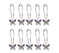 Colorful Acrylic Butterfly Shower Curtain Hooks 10Pcs Rustproof Smooth Gliding Metal Rings For Elegant Bathroom Decors Elegant Bathroom Decors