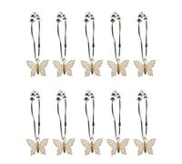 Colorful Acrylic Butterfly Shower Curtain Hooks 10Pcs Rustproof Smooth Gliding Metal Rings For Elegant Bathroom Decors Elegant Bathroom Decors