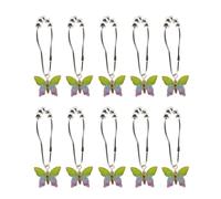 Colorful Acrylic Butterfly Shower Curtain Hooks 10Pcs Rustproof Smooth Gliding Metal Rings For Elegant Bathroom Decors Elegant Bathroom Decors