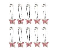 Colorful Acrylic Butterfly Shower Curtain Hooks 10Pcs Rustproof Smooth Gliding Metal Rings For Elegant Bathroom Decors Elegant Bathroom Decors