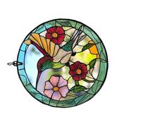 Colorful Acrylic Hanging Hummingbird Art Indoor And Outdoor Decorative Piece Shatter Resistant Bird Hanging Ornament Colorful Window Bird Ornament