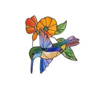Colorful Acrylic Hanging Hummingbird Art Indoor And Outdoor Decorative Piece Shatter Resistant Bird Hanging Ornament Colorful Window Bird Ornament