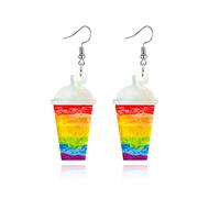 Colorful Acrylic Rainbow Earrings for Women Rainbow Gnome Earrings Cute Weird Earrings Funny Rainbows Ice Cream Ghost Mushroom Frog Dangle Earrings, M, Acrylic, No Gemstone