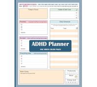 Colorful ADHD Daily Planner for Neurodivergent Adults: Stay Organized with this Undated Self Care Journal to Increase Productivity Success in Life & Work, Single Sided Colored Interior, Large Size