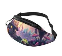 Colorful Adjustable Waist Fanny Pack Mushroom Garden Trendy Printed Crossbody Bag Mushroom House Unisex Crossbody Waist Pack Minimalists - Compact Alternative to Bulky Backpacks 14X35CM
