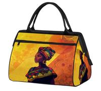 Colorful Africa Woman Travel Duffle Bag for Women Men Kids Boys Girls Weekend Overnight Bags 24 L Holdall Tote Cabin Bag for Sports Gym Yoga