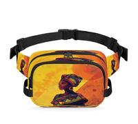 Colorful Africa Woman Waist Bag Multifunction Pack for Travel Sport Running Fanny Pack Bumbag Pouch Purse Belt Bag for Women Men Kids Girls Boys