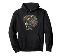 Colorful Afro Hair Art Spirals Whirls Pullover Hoodie