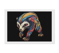 Colorful Aggressive Badger Funny Diamond Art Kits for Adults Round Full Drill Picture Home Wall Decor