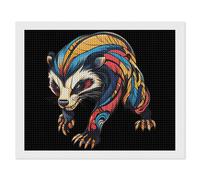 Colorful Aggressive Badger Funny Diamond Art Kits for Adults Round Full Drill Picture Home Wall Decor
