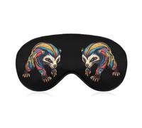 Colorful Aggressive Badger Funny Eye Mask for Sleep with Adjustable Strap Blocks Light Eye Shade Cover