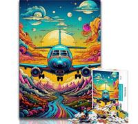 Colorful Airplane 1000 Piece Jigsaw Puzzle for Adults And Teenagers,Decompressing Intellectual Educational Toy Secret Santa Gifts (75x50cm)