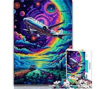 Colorful Airplane 1000 Piece Jigsaw Puzzle for Adults Teens,Staycation Kill Time Every Piece Is Unique - Challenging Family Fun Game (38x26cm)