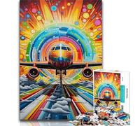 Colorful Airplane 1000 Piece Jigsaw Puzzles for Teenagers,Toys Educational Games Stress Relieving Suitable for Desktop Decoration (75x50cm)