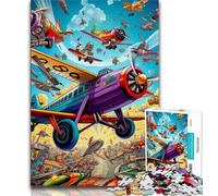 Colorful Airplane 1000 Pieces Jigsaw Puzzles For Teens And Adults,Toys Educational Games Stress Relieving Great Gifts And Toys 38x26cm