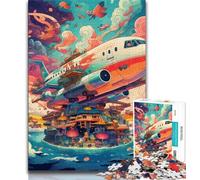 Colorful Airplane Adult Jigsaw Puzzles 1000,Educational Game Challenge Toy Wall Decoration Unique Birthday And Xmas Gifts 38x26cm