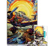 Colorful Airplane Jigsaw Puzzles for Teenagers 1000 Piece Puzzle,Learning Educational Toy for Is Ideal As A Gift for The Whole Family (38x26cm)