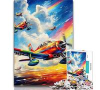 Colorful Airplane Jigsaw Puzzles for Teenagers 1000 Pieces,Decompressing Intellectual Educational Toy Great Gifts And Toys 38x26cm