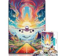 Colorful Airplane Jigsaw Puzzles for Teenagers 1000 Pieces,Decompressing Intellectual Educational Toy Great Gifts And Toys 50x75cm