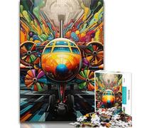 Colorful Airplane Puzzles for Teenagers 1000 Pieces,Challenging To Complete But Fun And Humorous with Matching Poster And Trivia Sheet 50x75cm