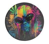 Colorful Aliens Head Cute Glass Refrigerator Magnet 2 PCS