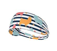 Colorful Alpaca Animal Print Sports Headbands For Men Women, Moisture Wicking Sweat Band Elastic Wide Hair Bands,For Running, Cycling, Basketball, Gym Exercise, Football