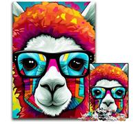 Colorful Alpacas 1000-Piece Jigsaw Puzzle Challenging Puzzles Interactive Family Game, Brain Challenge, Educational Toy 26X38CM/10.23x14.96inch