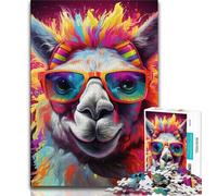 Colorful Alpacas 1000 Piece Jigsaw Puzzle for Adults Teens,Decompressing Intellectual Educational Toy Birthday Present,Gifts,Wall Art 50x75cm