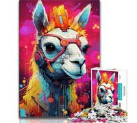 Colorful Alpacas 1000 Piece Jigsaw Puzzle for Adults Teens,Educational Games Wall Decoration Unique Birthday And Xmas Gifts 50x75cm