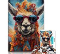 Colorful Alpacas 1000 Piece Jigsaw Puzzles for Teenagers,Toys Educational Games Stress Relieving Suitable for Desktop Decoration (75x50cm)