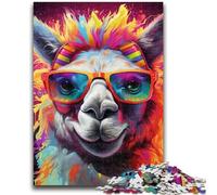 Colorful Alpacas Adult Jigsaw Puzzles 1000 Pieces,Challenging To Complete But Fun And Humorous Unique Home Decor And Gifts (50x75cm)