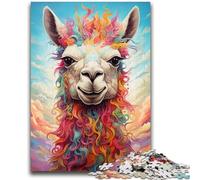 Colorful Alpacas Adult Jigsaws 1000 Pieces Difficult,Decompressing Intellectual Educational Toy Suitable for Desktop Decoration (38x26cm)