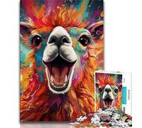 Colorful Alpacas Adult Jigsaws 1000 Pieces Difficult,Learning Educational Toys Family Games with Matching Poster And Trivia Sheet (38x26cm)
