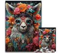 Colorful Alpacas Jigsaw Puzzles for Adults 1000 Wooden Puzzles Brain Teaser Game, Interactive Family Game, Suitable for Ages 14+ 50x75CM/19.68x29.52inch