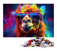 Colorful Alpacas JigsawPuzzle 1000 Pieces for Adults Challenging Puzzles Brain Teaser, Adult Game, Family Interactive Activity 26X38CM/10.23x14.96inch