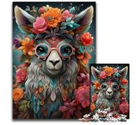 Colorful Alpacas Puzzles 1000 Pieces for Adults Jigsaw Puzzles for Adults Perfect for Family Gatherings, Birthdays, Holidays 26X38CM/10.23x14.96inch