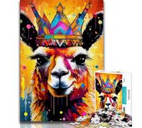 Colorful Alpacas Puzzles for Teenagers 1000 Pieces,Challenging To Complete But Fun And Humorous with Matching Poster And Trivia Sheet 50x75cm