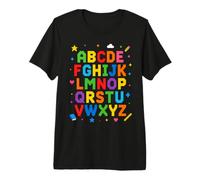 Colorful Alphabet ABC Teacher Classroom Letters Premium T-Shirt