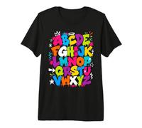 Colorful Alphabet ABC Teacher Classroom Letters Premium T-Shirt