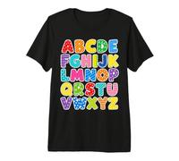 Colorful Alphabet ABC Teacher Classroom Letters Premium T-Shirt