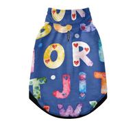Colorful Alphabet Letters Pattern Warm Dog Coat, Adjustable Durable Doggie Winter Jacket Reversible Cozy Puppy Cold Weather Apparel from Small to Large Breed