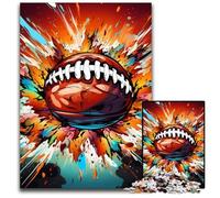 Colorful American Football 1000Pc Adults Jigsaw Puzzle Wooden Jigsaw Perfect Home Or Office Decor, Ideal 50x75CM/19.68x29.52inch