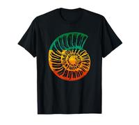 Colorful Ammonite marine fossil - cool striped colors T-Shirt