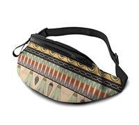 Colorful Ancient Egyptian Pattern Casual Fanny Waist Pack Bag Adjustable Lightweight Sport Belt Waist Bag for Sports Running Hiking Biking Walking