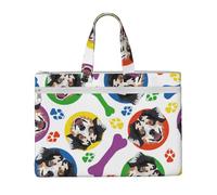 Colorful And Playful Australian Shepherd,Canvas Document Bag Zipper File Tote Bag Handbag Briefcase for School Office