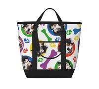 Colorful And Playful Australian Shepherd,Lunch Bags Large Capacity Insulated Tote Bag For Women Men Work Picnic Travel