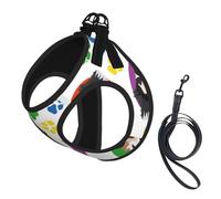 Colorful And Playful Australian Shepherd,Pet Harness,Adjustable Reflective Dog Harness,Pet Leash Vest,L