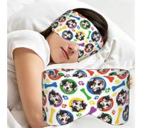 Colorful and Playful Australian Shepherd, Sleep Mask for Home Travel, Full Eye Covers Light Blocking Eye Mask Sleep Eye and Ear Muffs