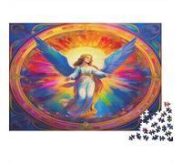 Colorful Angel 1000 Pieces Puzzle Halo Aura Durable Interlocking Pieces Recycled Paper Cardboard for Women&Men 70x50cm/1000pcs