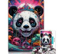 Colorful Animal Panda 1000 Piece Jigsaw Puzzles for Adults,Challenging Family Activity Games DIY Toy for Home Wall Decor Gifts (38x26cm)